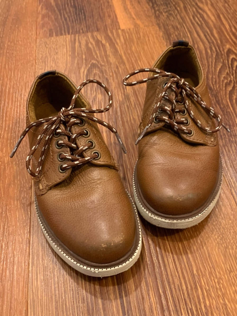 FLORSHEIM Boys Supacush Plain Toe Oxford Jr. Size 10M Brown Leather Comfortech
